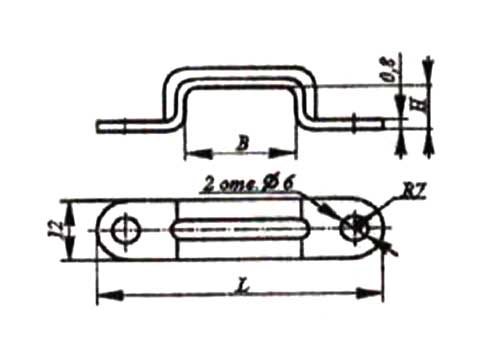 Габаритные размеры скобы К732