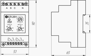Рис.1. Габаритные и установочные размеры реле ЕЛ-26, ЕЛ-26Н